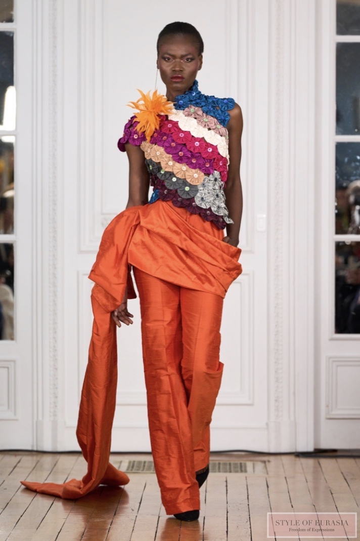 Imane Ayissi SS24: Vibrant Hues and Feathered Elegance in the Abeung Sanda Lye Collection