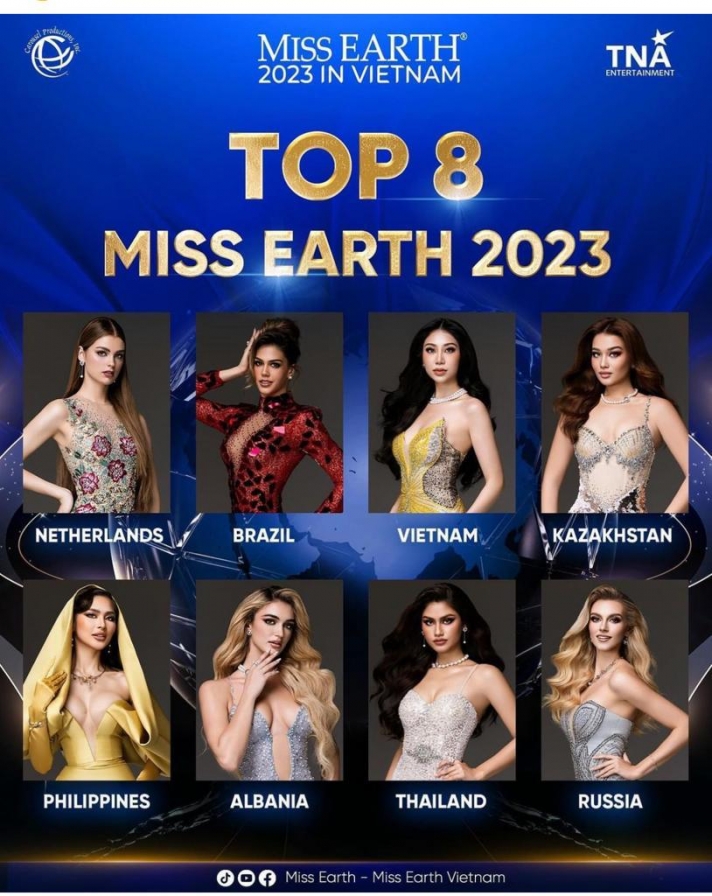 Dilnaz Tilaeva entered the top 8 finalists of the international beauty contest Miss Earth 2023